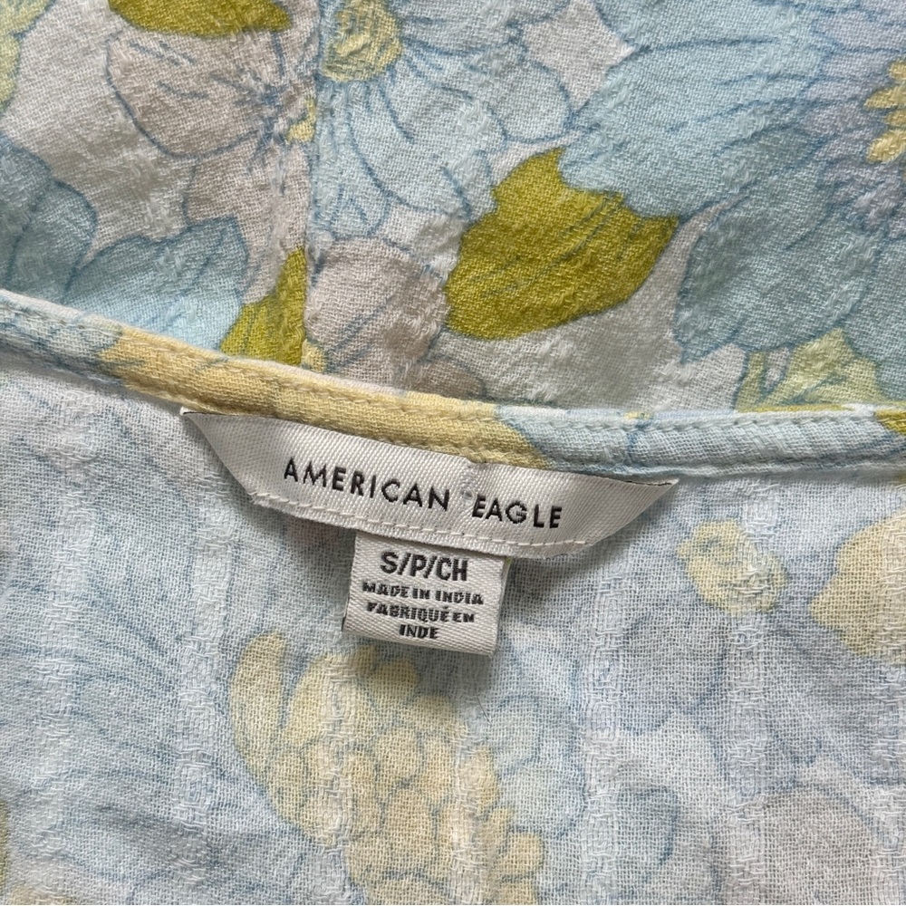 AMERICAN EAGLE | FLORAL 70s BEACH RUFFLE BOW ROMPER - Picture 10 of 11